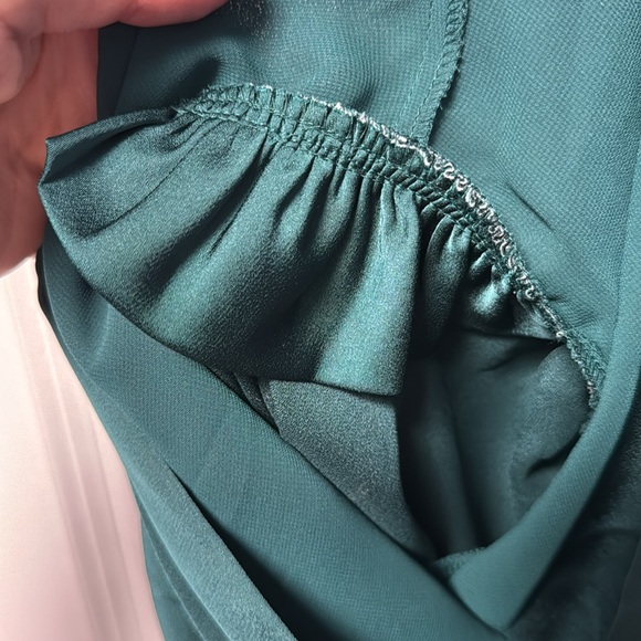 Express green peplum waist tie top - Picture 7 of 7